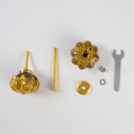 HSEANWWWCeramic Door Handles Multipurpose Buttons 5 Piece Ceramic Buttons, Mixed Designs doorknob, Cabinet Door Buttons, Drawer Handles, Vintage Furniture Handles,doorknob (5, Polychrome)