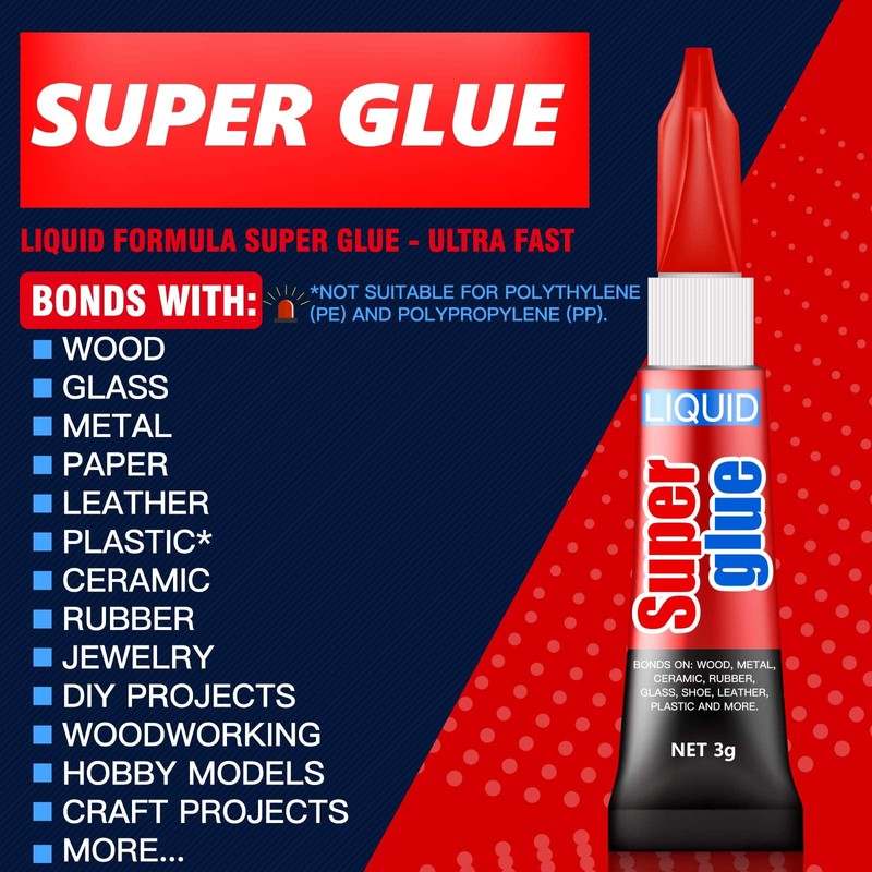 3 Gram (Pack of 24) Single Use Super Glue Liquid,