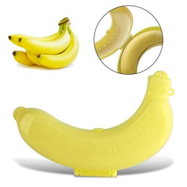 Yellow Banana Storage Outdoor Travel Case, Food Containers,Keep Fresh Banana Keeper and Protector, Cute Banana Carrier Storage Box for Picnic Camping Food Storage