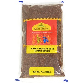 Asian Kitchen Andhra Mustard Seeds (Rai) Whole Spice (Rai Sarson) 7oz (200g) All Natural ~ Gluten Friendly | NON-GMO | Vegan | Indian Origin