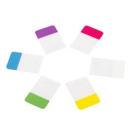 Desk Tech Sticky Index Tabs, 1" x 1.5", 24 Sheets - 6 Colors Self Adhesive File Tabs Flags Colored Page Markers Labels for Binders, Books and Notebooks