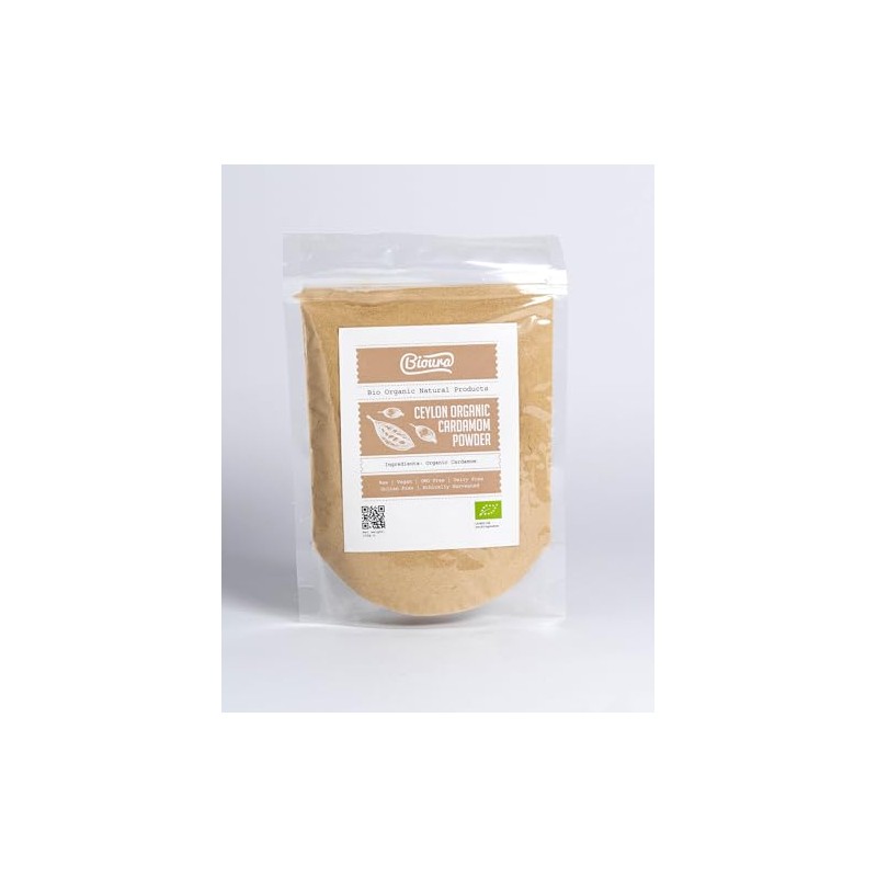 Bioura Organic Ceylon Green Cardamom powder 100g, Handpicked, Sun-Dried, Rich