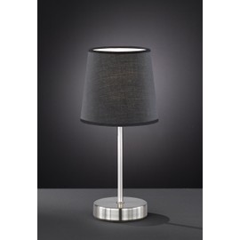 WOFI Tischleuchte Cesena 1-flammig, schwarz, ‎14 x 14 x 32 cm, Stoffschirm 832401100000