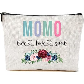 AcevedoDesign Momo Live Love Spoil Makeup Bag, Grandma Mother's Day Gifts From Grandchildren, Travel Bag, Momo Gift Idea Birthday, Momo Travel Bag, New Momo Gift