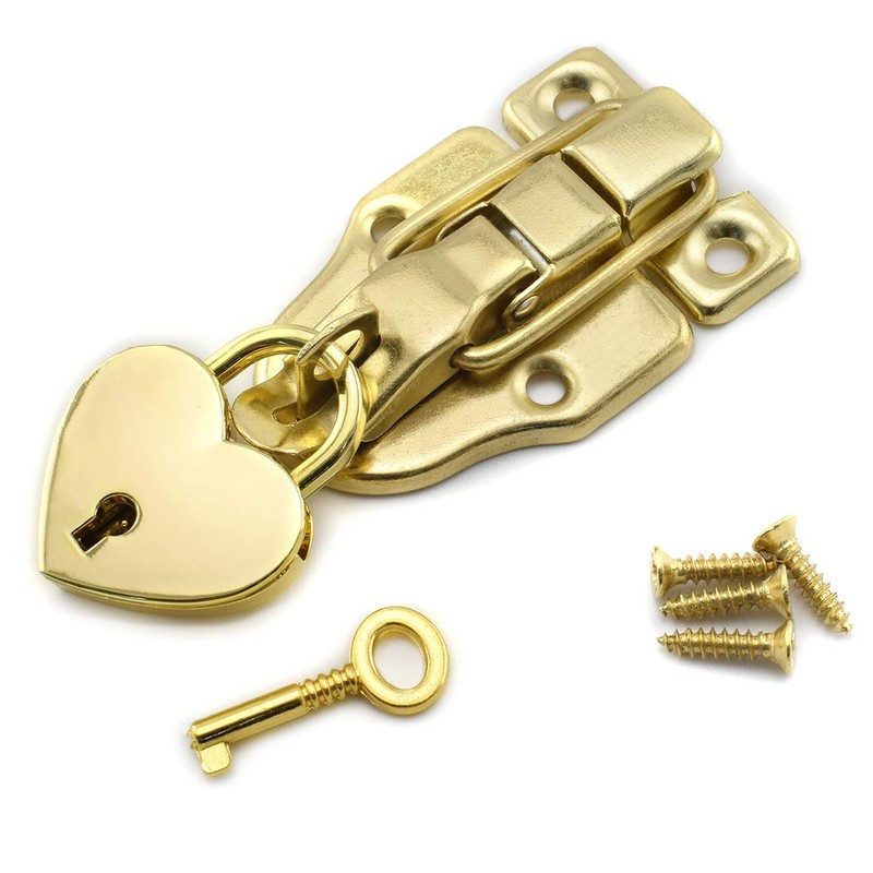 SDTC Tech Antique Cabinet Duckbilled Toggle Hasp Latch and Heart-Shaped