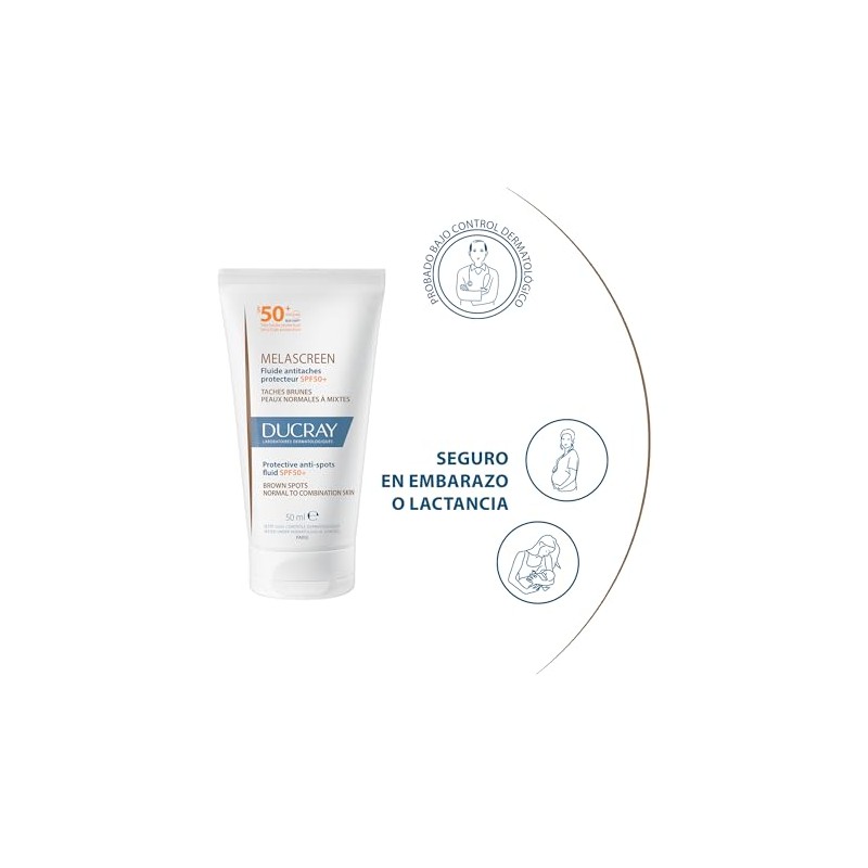 DUCRAY, Melascreen Fluido Protector Solar FPS 50, Antimanchas, Para Piel