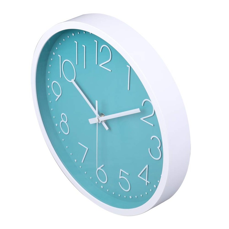 jomparis 30 cm Modern Quartz Silent Turquoise Wall Clock Sweeping