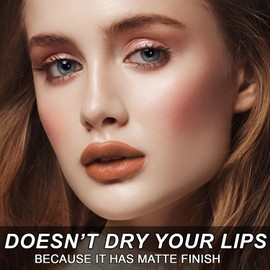 DISURI Beauty Matte Liquid Lipstick for Girls & Women - Non-Sticky & Matte Lipstick Long Lasting 12-0.8 FL Oz - Perfect for Any Occasion - Cruelty Free Lipstick - (Brooklyn - 91)