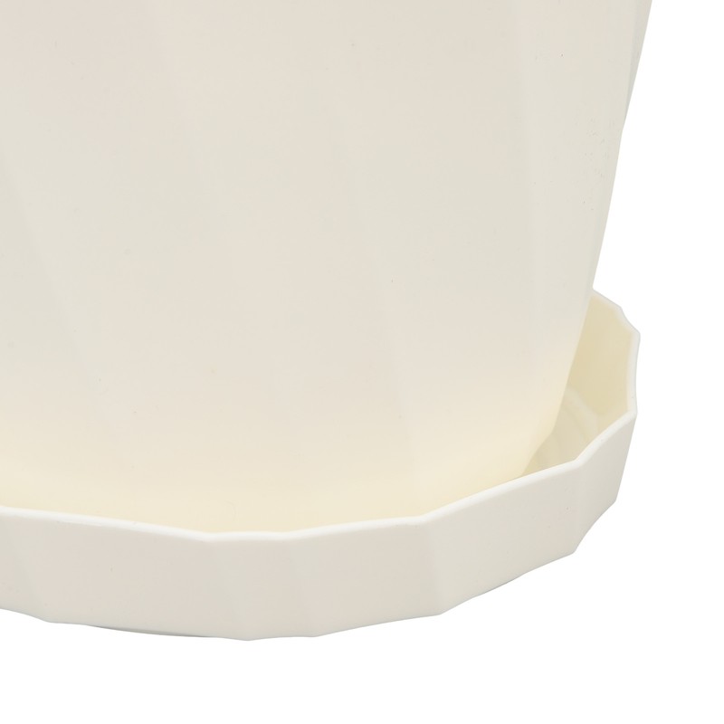 5 PCS Indoor Plant Pots with Base PP White Beautiful