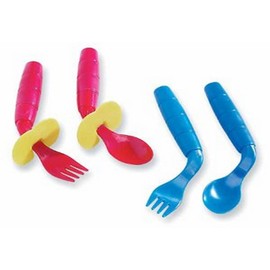 EasieEaters Curved Utensils - Left-Handed w/Shield