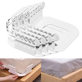 YTACREA Bed Sheet Tensioner, Bed Sheet Holder with Lock Strips, Pack of 4, 5 Adjustable Heights Bed Sheet Tensioner for Bedding, Fitted Sheet Holder, Bed Sheet Holder, Hold Sheets Firm and Tight