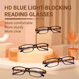 TERAISE Anti- UV Reading Glasses 4 Pairs Blue Light Blocking Reader Womens Mens (2.50X)