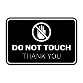 Signs ByLITA Classic Framed Do Not Touch Thank You Sign (Black) - Small