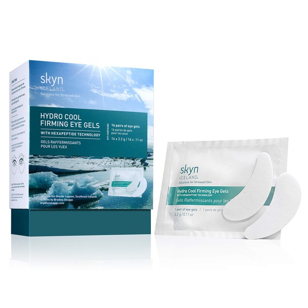 skyn ICELAND Hydro Cool Firming Eye Gels: Under-Eye Gel Patches to Firm, Tone and De-Puff Under-Eye Skin, 16 Pairs