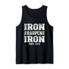 Iron Sharpens Iron Men Camo Scripture Gym Workout Tank Top