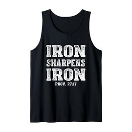 Iron Sharpens Iron Men Camo Scripture Gym Workout Tank Top