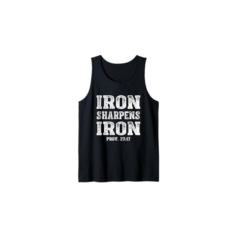 Iron Sharpens Iron Men Camo Scripture Gym Workout Tank Top