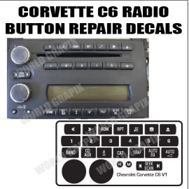 World Graphic 05 - 13 C6 CORVETTE RADIO STEREO CONTROL BUTTON REPAIR DECAL STICKER
