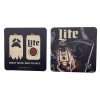 Miller Lite 2 Miller Lite 4" Square Coasters - Grim