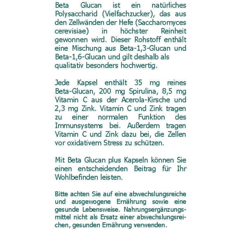 The Nutri Store Beta-Glucan Plus Capsules, Pack of 60 Capsules