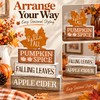 Wooden Fall Tabletop Decor for Seasonal Decorating – 4-Piece Maple