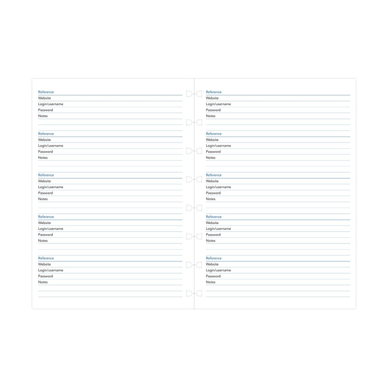 Filofax A5 Refillable Notebook Refill - Password Paper, White