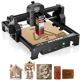 ACMER S1 Laser Engraver Mini Machine Laser Cutter, 0.01mm Accuracy, Easy to Carry Engraving Tool for Leather, Wood, Laser Class (2500mW)