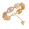 GUESS Goldtone Pave Clear Stone Statement Link Bracelet