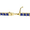 B. BRILLIANT Yellow Gold Flashed Sterling Silver Created Blue Sapphire
