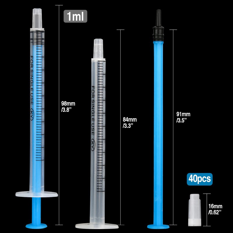 1 ml Small Syringe Sterile, Pack of 40 Plastic Syringes