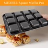 MUXHEL 3 Pcs 12-Cavity Brownie Pan with Dividers, 14" ×