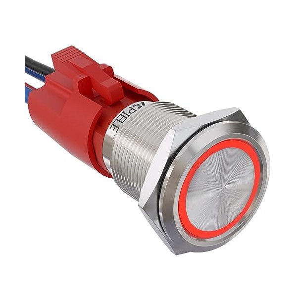 APIELE APIELE 10 Amp 19mm Latching Push Button Switch 12V