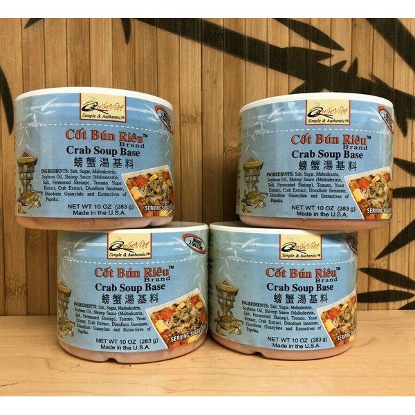 4PK QUOC VIET VIETNAMESE Crab Noodle Soup Base COT BUN RIEU - 10 OZ MADE IN USA
