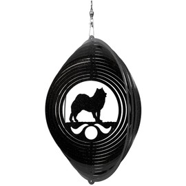 SWEN Products Samoyed Circle Swirly Metal Wind Spinner