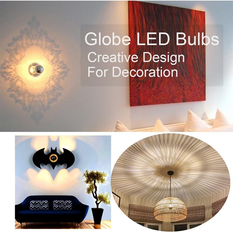 Half Chrome Light Bulbs,Half Gold Tipped Dimmable 6W (Equivalent 60Watt)