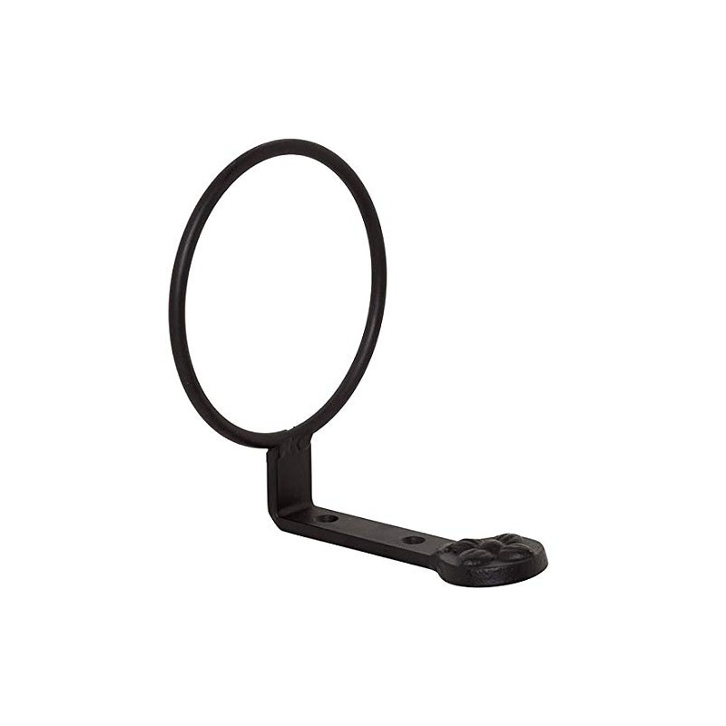 EMH Black Wall Mounted Pot Ring Planter Holder for Flower