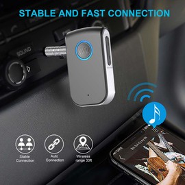 Bluetooth AUX Adapter for Car,3.5mm Wireless Receiver AUX Bluetooth Car Adapter,Hands-Free Call for Cars, Speakers, Stereo Systems and Headphones