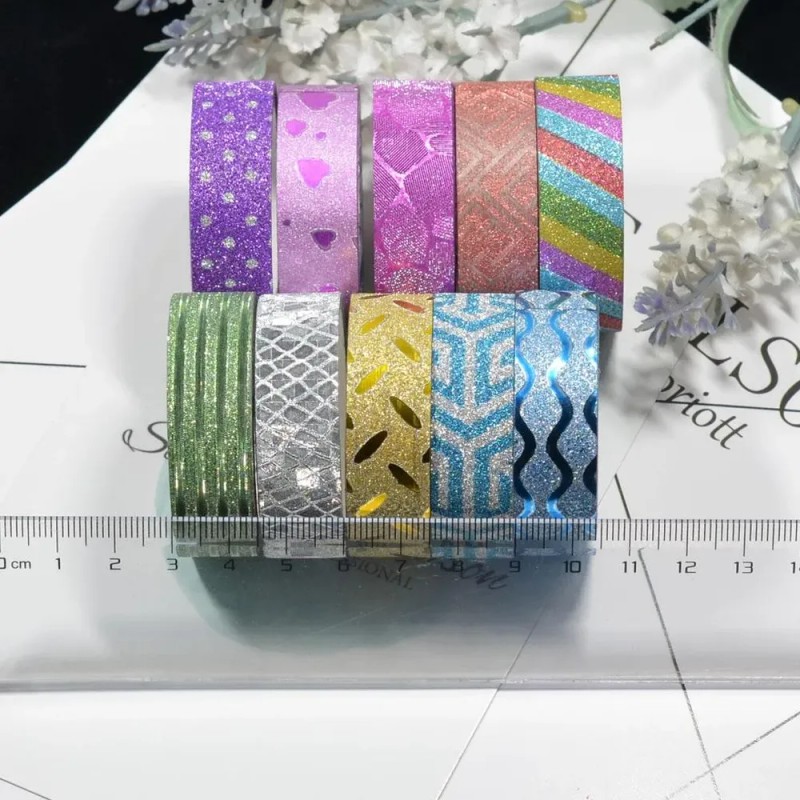 Glitter Washi Cinta De Enmascarar Decoración De Diy