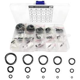 Jiehaojia Pack of 75 Ceramic Fishing Rod Rings for Repair and Replacement (15 Sizes from 2# to 30#)