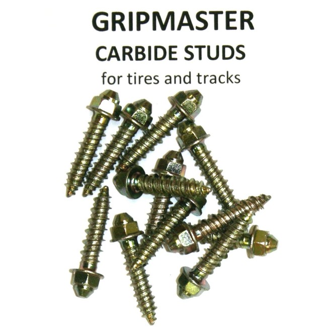 INS Products, GRIPMASTER Carbide Track and TIRE Studs w/Tool - 1 inch Length, Improves Traction, Carbide Strength, for Cars, Trucks, Skidsteers, Loaders & Tractors, 100-250 - 500 Packs
