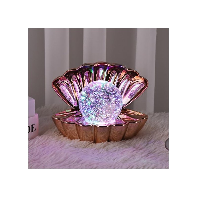 Sea Shell Lamp Pearl Rose Gold Pink Night Mood Light