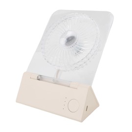 Pomya Desk Fan, Strong Airflow Table Personal Fan 4 Wind Speed for Travel for Home (Transparent Beige)