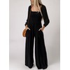 Dokotoo Womens Plus Size Black Jumpsuits for Women Overalls Loose
