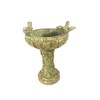 Solid Rock Stoneworks Eye on Sparrow Birdbath- 15in Tall- Verde