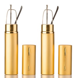 2 Packs Pocket Readers Ultra Compact Reading Glasses in Case Gold +3.00