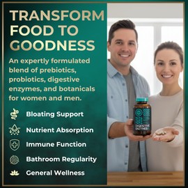 Digestive Enzymes for Women and Men with Probiotics and Prebiotics - Vegan Digestive Enzyme Blend - Bloating Support, Gut Health & Digestion Supplement with Artichoke Ginger Turmeric - 180 Capsules