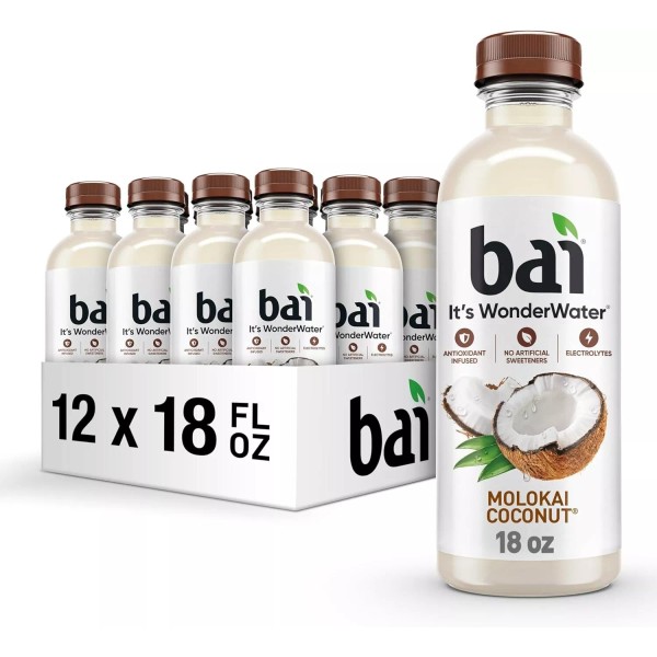 Bai Antioxidant Infused Water Beverage, Molokai Coconut, with Vitamin C