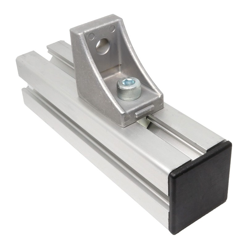 sourcing map Standard Plastic Square Aluminum Extrusion End Cap Black