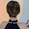 KuuGuu 4 PCS Crystal Hair Bun Maker Rhinestone Pearl Hair