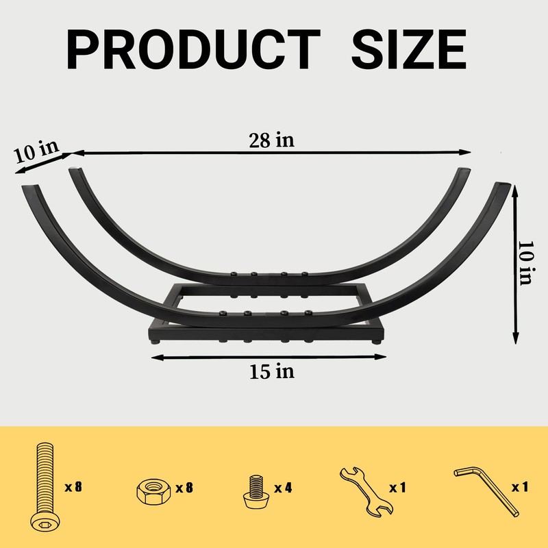 Curved Firewood Rack Firewood Holder: Heavy Duty Curved Wood Rack
